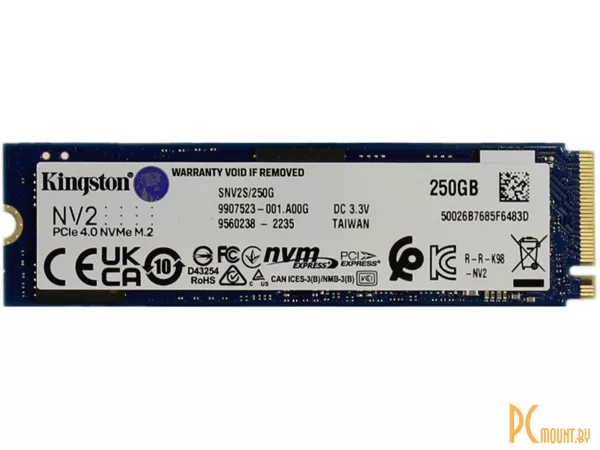SSD 250GB Kingston SNV2S-250G NV2 2280 PCIe 4.0 x4 NVMe 3000 / 1300MB / s 80TBW M.2 2280 M.2 2280